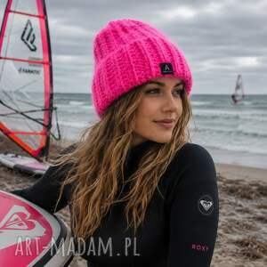 Czapka beanie Smarfetka z alpaki w szarym - ręcznie robiona Szary Mary - art-Madam.pl