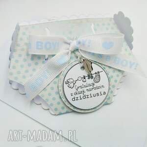 olwik art kartka gratulacyjna z okazji narodzin - mini pampers its a boy