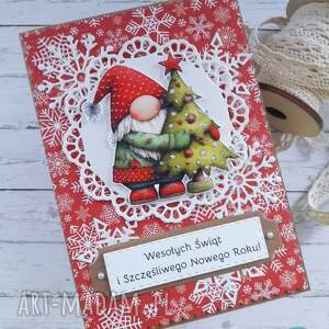 z gnomem 3, wesoła kartka świąteczna