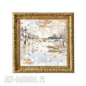 świt - obraz malowany ręcznie o wymiarach 39cm x 39cm, małe obrazy, eleganckie