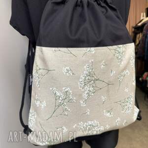 gipsówka, workoplecak kwiaty, worek gawka