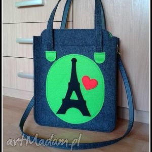 na ramię torba love paris, prezent, shoppingbag paryz filcowa