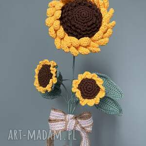 Prezent Bukiet szydełkowych słoneczników - ręcznie robione kwiaty