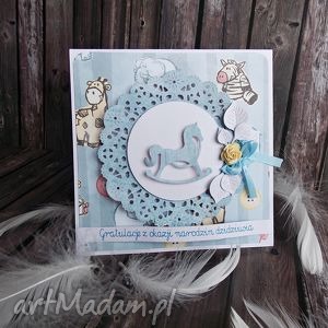 ręczne wykonanie scrapbooking kartki gratulacje z okazji narodzin