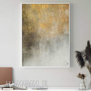 plakat 40x50 cm - minimalistyczna abstrakcja ze złotem plakaty do salonu grafika