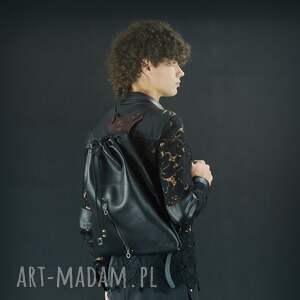 męski plecak ręcznie wykonany, worek skorzany