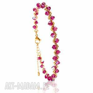 Bransoletka z kryształów Preciosa Fuchsia AB - minimalistyczny blask