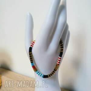 bransoletka ręcznie szyta z koralików, ekskluzywna biżuteria, biżuteria na rękę