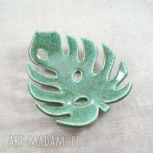 handmade ceramika mydelniczka monstera