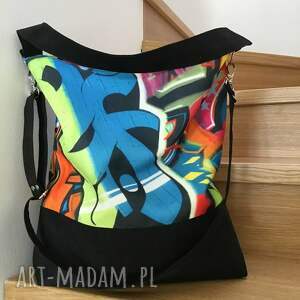 torba hobo xxl - print graffiti ramię, worek