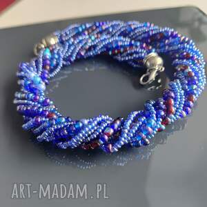 Prezent Naszyjnik Krótki Koraliki Niebieskie Mix