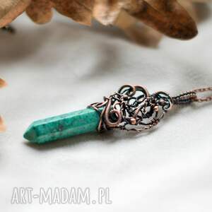 handmade naszyjniki talizman - naszyjnik z kwarcem platerowanym