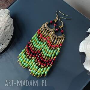 Kolczyki Indie Temple Boho Styl Orientalna Bizuteria