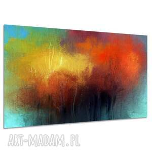 Abstrakcyjny obraz na płótnie 120x80 cm - żółty i pomarańczowy