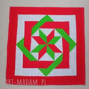 Świąteczna mata na stół 45x45 cm - patchwork handmade