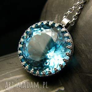 handmade naszyjniki naszyjnik swiss blue - topaz swiss blue srebro vol. V