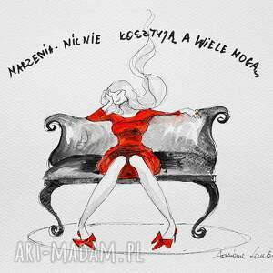 Prezent Marzenia wiele mogą praca akwarelami oraz piórkiem artystki