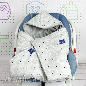 kocyk do fotelika samochodowego szare miski - NuvaArt main dla dziecka