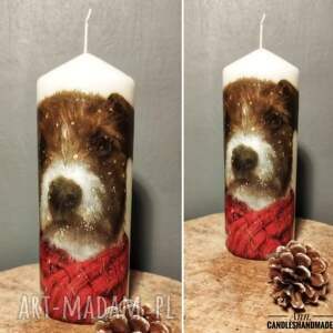 Prezent Świeca dekoracyjna 18 cm, jack russel, pies