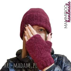 i mitenki - czapka beanie, komplet wełniany