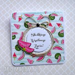 ręcznie zrobione scrapbooking kartki słodki arbuz