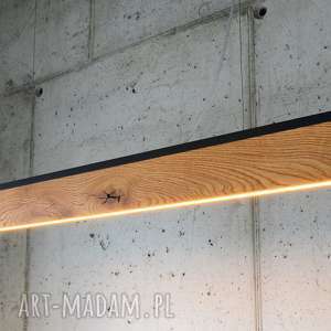 lampa rift - 120cm dąb dół listwa czarna liniowa, biurko, stół, kuchnia