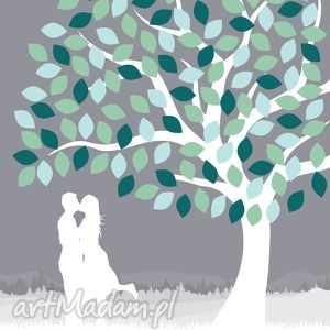 drzewo wpisów pary zakochanych ślub wesele - format A2 księga gości