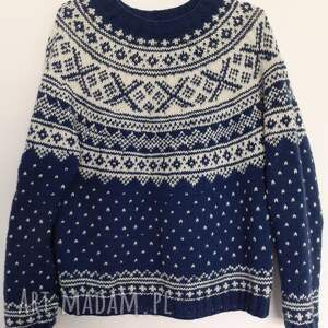 handmade swetry sweter damski w norweski wzór. Rękodzieło