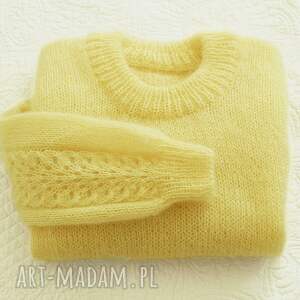 sweter refresco w masełkowym kolorze chmurka, naturalny skład moher z jedwabiem