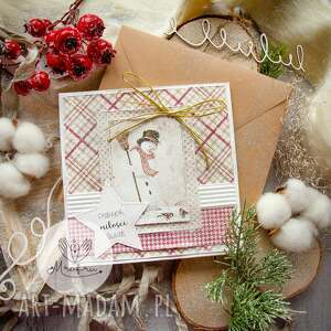 handmade pomysł na upominki na święta magiczna kartka na święta bożego narodzenia. Personalizacja treści. Koperta ekologiczna