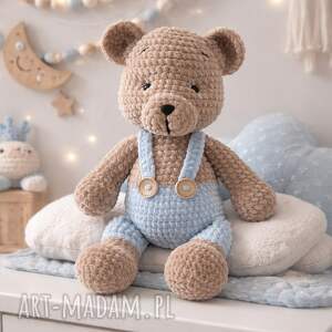 szydełkowy, beż, miś na szydełku