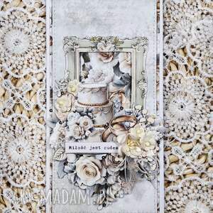 kartka na ślub, prezent ręcznie robiony pamiątka ślubu, box