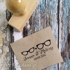 stemple stempel exlibris 25x60mm okulary