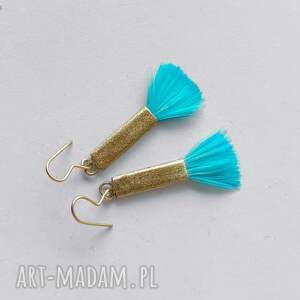 piórko kolczyki mosiądz, zmatowione, wyjątkowy prezent