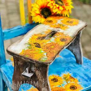 zydelek, ryczka, słoneczniki, van gogh, prezent, podnóżek pod nogi, słoneczniki