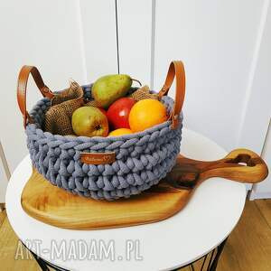 handmade kosze kosz w kolorze szarym stalowym na owoce " bowl basket"