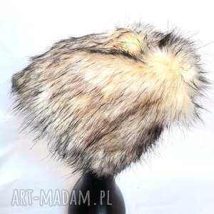 handmade czapki szalona futrzana czapka jasny włos, bardzo ciepła, podszewka amarantowa