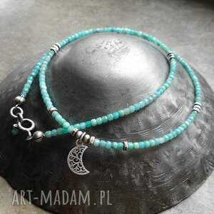 Prezent amazonitowy 925, srebro, srebrny naszyjnik