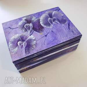handmade pudełka szkatułka "orchidea fioletowa"