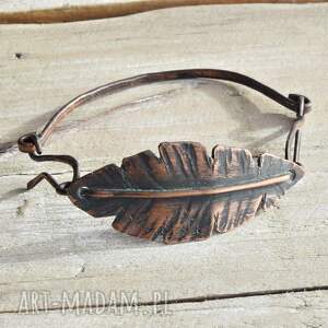 bransoletka z kutej oksydowanej miedzi /68/, biżuteria miedziana