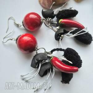 Kolczyki długie kolorowe kwitnące papryki box x1, kol, bo, fri