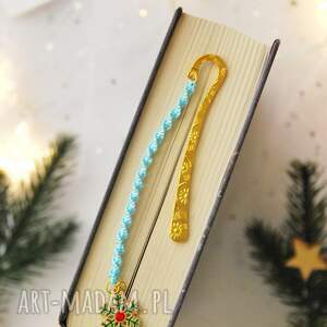 prezenty na święta Świąteczna zakładka do książki śnieżynka