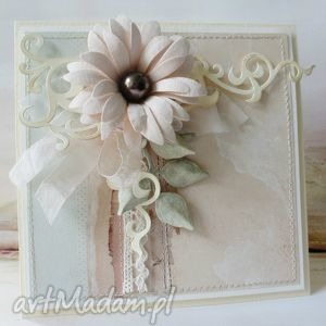 ręczne wykonanie scrapbooking kartki kwiat i cacao