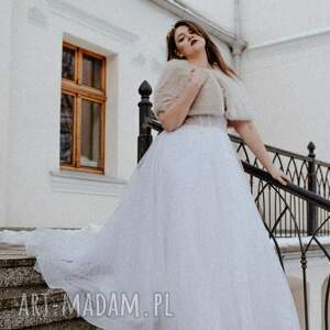 Peleryna slubna, z futra, etola, bolerko, narzutka futerko