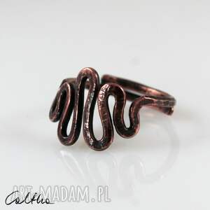 caltha zawijasy - miedziany pierścionek rozm s 2109 13, słowiańska biżuteria