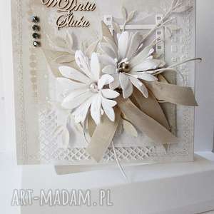 ręcznie zrobione scrapbooking kartki ślubna elegancja w pudełku