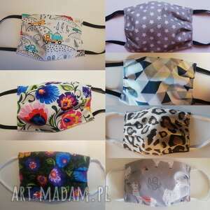 maseczka, maska bawełna fizelina 3 warstwowa - Szary mary