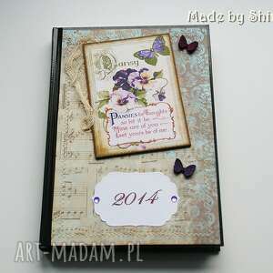 ręcznie wykonane kalendarz 2014-'motyle i bratki'