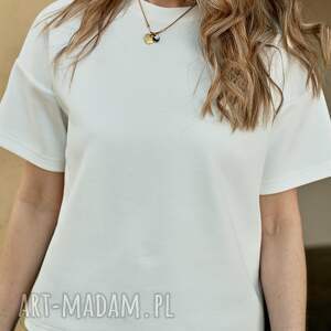 Prezent Classy / biały t-shirt ze 100%, grubej bawełny, czysta bwełna