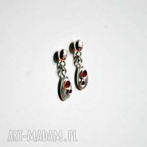 pandon mini red silver, srebro 999, rękodziela emalia, metaloplastyka